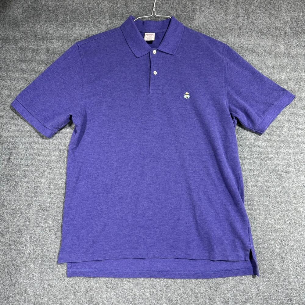 Brooks Brothers 1818 Performance Polo Purple Golf Shirt Embroidered Logo Mens L